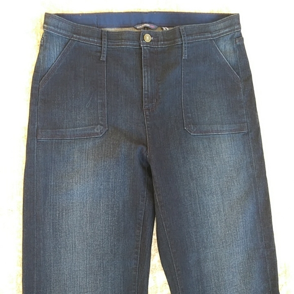 Isaac Mizrahi Live Distressed Cargo Jeans 18W Dk Indigo - Picture 6 of 16